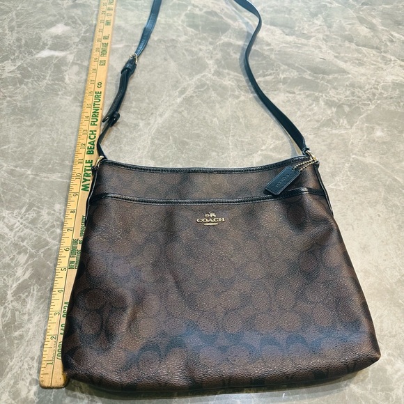 Coach File Monogram Elegant Crossbody Messenger Purse Handbag Brown & Black - Picture 8 of 8